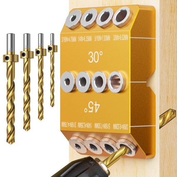 Kolvoii 30 45 90 Degree Angle Drill Guide Jig, Drill