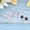 Sllaiss 3 Pairs Flower Earrings Set Cubic Zirconia Stud Earrings