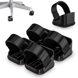 ZDDLOINP Caster Stopper Caster Fixed Caster with Anti-Scratch Protective Foot Pad Felt Chair Casters Replacement Anti-Slip Wheel Chock Floor Protection Quiet Soundproof Furniture Scratch Proof Set of 5 (Black + Brown)