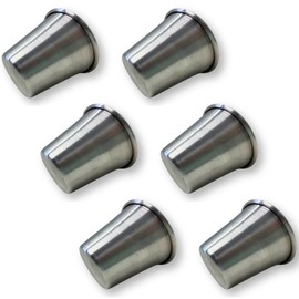 NAMAI - Set of 6 Baba au Rhum Moulds, Pudding Moulds for Falling, Dimensions 6 cm Diameter x 6 cm Height, Aluminium, Made in Italy, Aluminium Baking Moulds, Savarin Mould (6 Moulds)