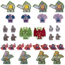 Meeples of Menace | 30 Pack of 16mm Minis Wooden Fantasy Meeple Miniatures Tabletop Role Playing RPG | Meeples of Menace