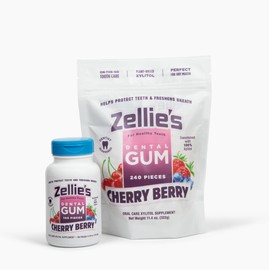 Zellie's | 100% Xylitol Sugar Free Chewing Gum (Cherry Berry, 240 Count (Pack of 1))