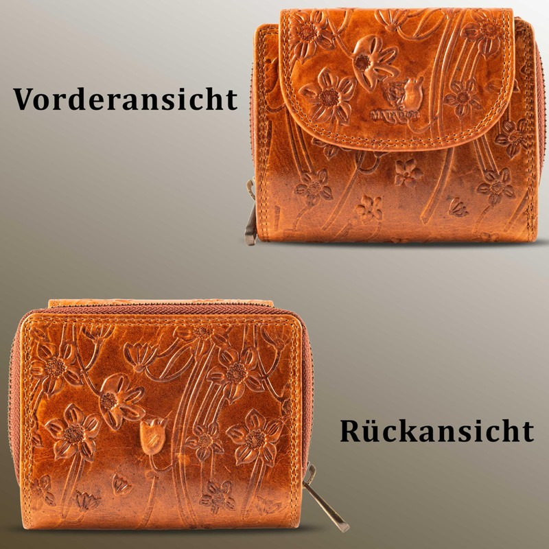 MATADOR Genuine Leather Women's Wallet RFID Protection Wallet Compact Leather,
