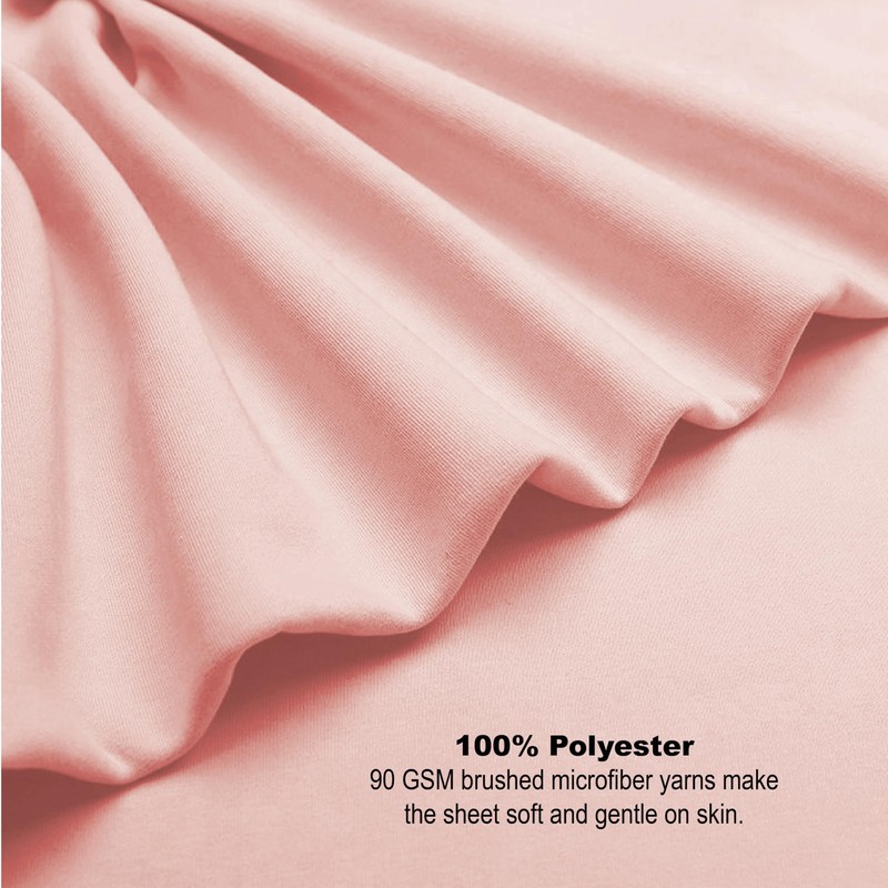 Funky Gadgets Double Fitted Sheet Blush Pink Deep Pocket 12