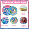 BORAENDEY 192 Pcs Cartoon Teacher Party Decorations Tableware Set,Serves 24