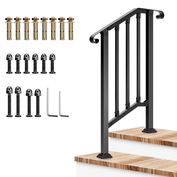 VIVOSUN Outdoor Handrail, 2 Step Stair Handrail, 26" x 36"