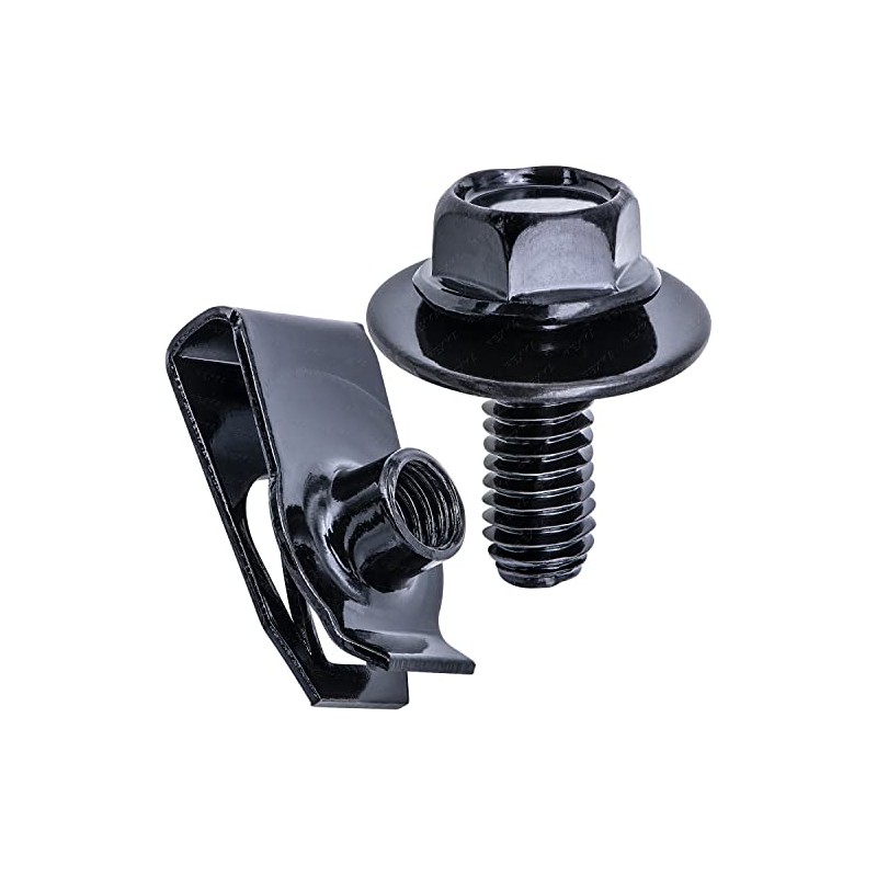 Rexka 15 Sets M6-1.0 Hex Washer Head SEMS Body Bolts