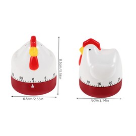 SUPVOX 2pcs Cute Chicken Kitchen Timer Mechanical Wind Up Countdown Reminder for Cooking Baking Steaming Adorable Design No Charging Required Accurate Management Tool