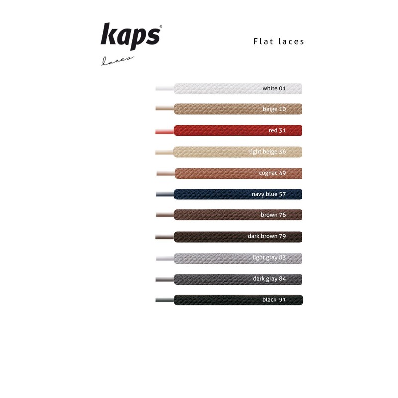 Kaps Flat Shoelaces, High Quality Durable 100% Cotton Shoelaces, Made