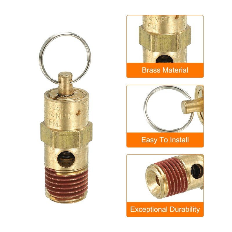 PATIKIL 1/4" Male NPT Safety Valve, 4 Pack Air Pressure