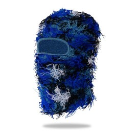 Distressed Balaclava Ski Mask Full Face Knitted Fuzzy Balaclava Yeat Shiesty Distress Mask for Men Women - Color: Blue