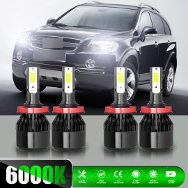 For Chevy Captiva Sport 2012-2015 4x H11 LED Headlight High Low Beam Bulbs Set