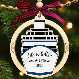 Cruise Ship Ornament - Travel Christmas Ornaments, Travel Ornaments, Cruise Ship Christmas Ornaments - Travel Cruise Ship Christmas Ornament - Cruise Ship Gifts - Wood Cruise Ship Ornament 2024