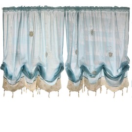 FADFAY Pastoral Cortina de cortina ajustable con gancho manual, 1 panel de 137 cm x 169 cm