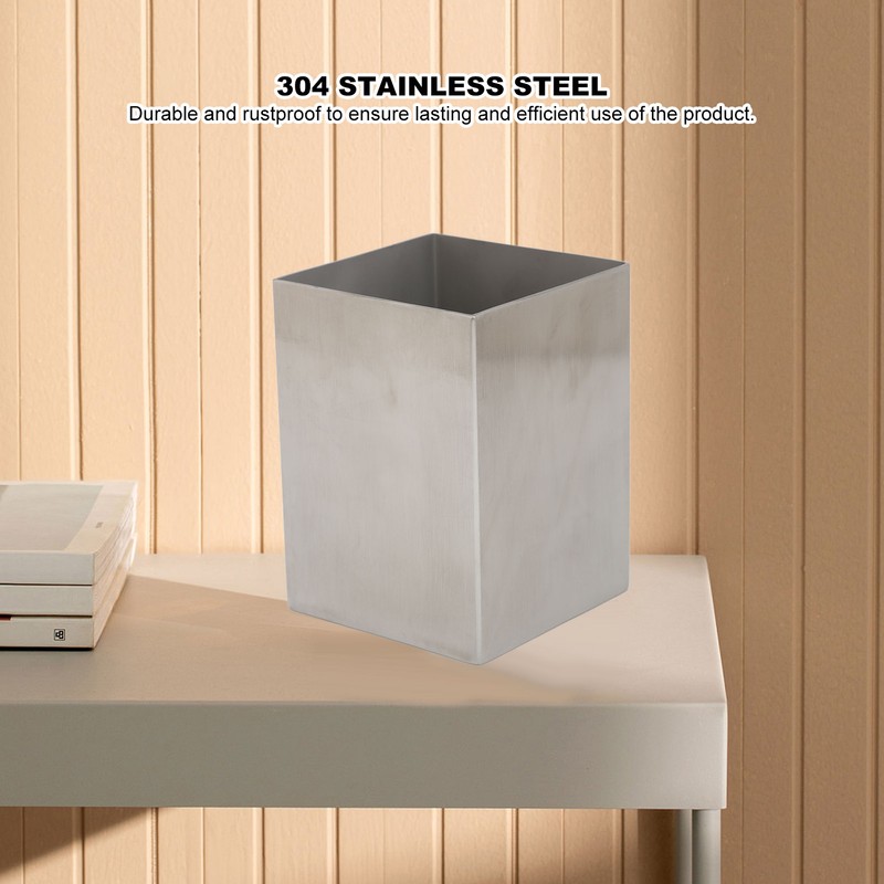 Pencil Cup 304 Stainless Steel Pencil Holder Thicken Durable Rectangular