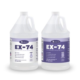 Alumilite EX-74 (2 Gal) Epoxy, Crystal-Clear, High-Gloss UV Coating for Wood & Concrete, Scratch & Impact-Resistant, Ideal for Tabletops, Bar Tops & Countertops with UV Protection to Prevent Yellowing