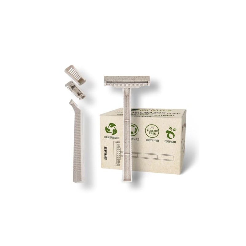 Eco Friendly Disposable Razors with Biodegradable Handles WARRIOR TATTOO Organic