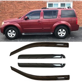 4pcs Original Out Channel Side Window Wind Deflectors for Pathfinder 05-12,Shatterproof Rainproof Sun Rain Guard Sets,Window Deflector,Vent Window Visors for Nissan 2005-2012 Pathfinder 94512