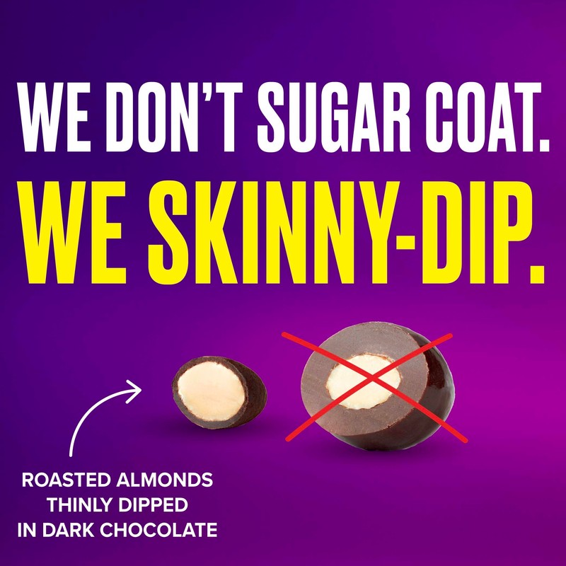 SkinnyDipped Super Dark Chocolate + Sea Salt Almonds, Vegan, Healthy
