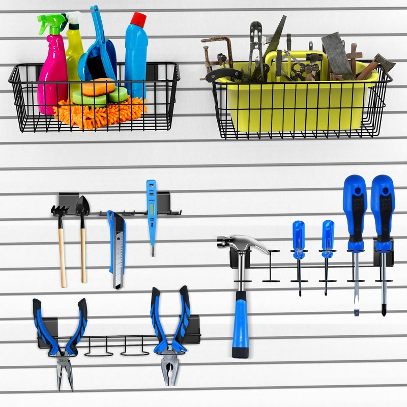 6 Pcs Slatwall Screwdriver Holders Slatwall Plier Holders Stainless Steel