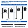 [Patent]Muzata 1Pack 36"x2"x2" Black Glass Railing Post for Level or