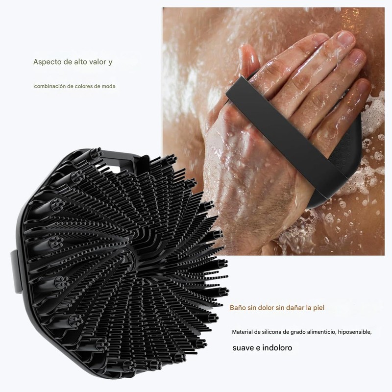Cepillo de baño manual de silicona de dos piezas con