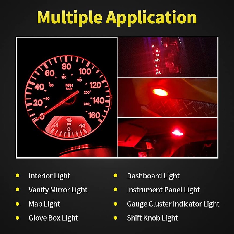 AUXLIGHT 20 Piece T5 LED Bulbs Dashboard Lights 3030 Chipsets