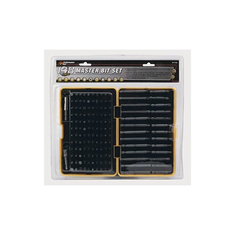 Performance Tool W1725 148-Piece Master Bit Set with SAE and