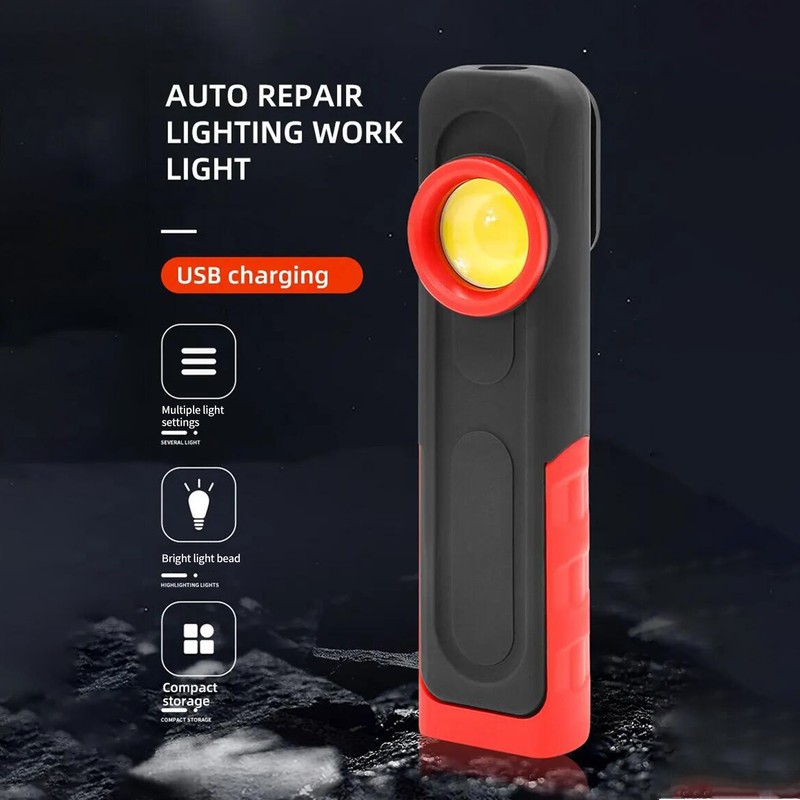 Rechargeable LED Work Light with Magnetic Base and 360° Rotation
