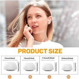 4 Pairs Replacement Earplugs for Airpods Pro 1/2 Attachments with Hole for Noise Reduction, Cleaning Set with 1 Cleaning Pen for Airpods Pro 2/1 Charging Case, 4 Sizes (XS/S/M/L) White