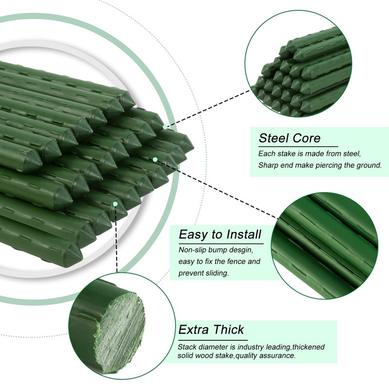 Safety Fence Plastic Mesh Fencing Roll,1 Roll with 25 Steel
