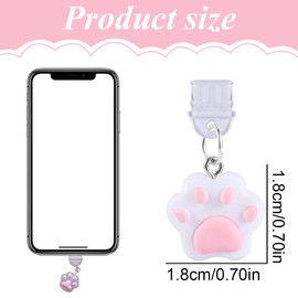 AOEVUIR 4er-Pack USB-C-Staubstöpsel-Anhänger, Katzenpfote Typ-C-Staubschutz Süß Schutzkappe für Ladeanschluss, Kompatibel mit und Anderen Geräten mit Typ-C-Anschluss