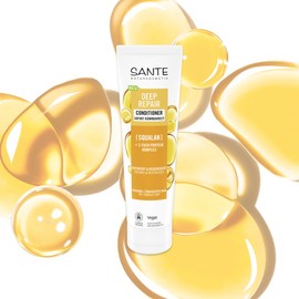 SANTE Naturkosmetik Deep Repair Conditioner Squalan + 3-Fach Protein Komplex, vegane und feuchtigkeitsspendende Pflegespülung für geschmeidiges Haar, Pflege für trockenes, strapaziertes Haar, 150 ml