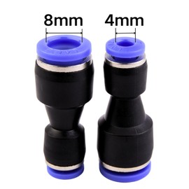 ANGEEK Pack of 10 Hose Diameter 8 and 4 mm Compressed Air Connectors Pneumatic Reducers Push In Quick Coupling Quick Couplings for Connecting to Air and Water