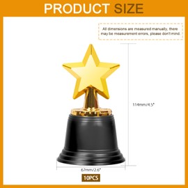 Mardatt 10 trofei d'oro a forma di stella, 11,4 cm, premi in plastica a forma di stella, premio per bomboniere, concorsi, premi vincitori