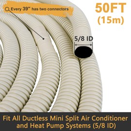 LBG Products 50 Ft Air Conditioner Drain Hose for Ductless Mini Split AC Heat Pump Systems, UV Resistant and Flexible Air Conditioner Water Drain Line