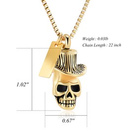 Urn Necklace for Ashes Skull Cremation Jewelry for Ashes Urn Necklace for Human Ashes Urn Pendant for Men Women Ashe Keepsake