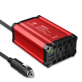 300w Power Inverter DC 12V to AC 110V - vansoet Car Plug Adapter Outlet with 3.4A Dual USB Fast Charging Port - Car Charger Cigarette Lighter Adapter for Phone, Laptop on Road Trip, Aluminum Housing