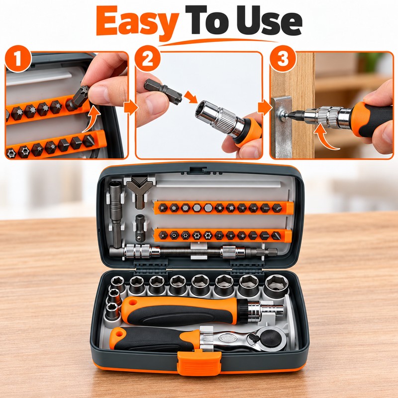 38-in-1 Ratchet Screwdriver Set – Labor-Saving Multipurpose Hand Tool Kit