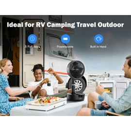 AddAcc 20000mAh Battery Operated Fan, Rechargeable Portable Fan, 112H Run, 9 Speeds Oscillating with Remote, Battery Powered with Timer & Light for Travel Cruise Essentials RV Outdoor Power Outage