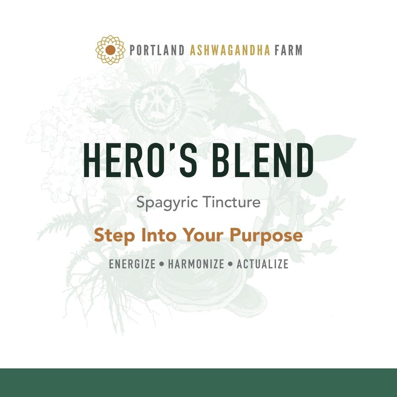 Portland Ashwagandha Farm Hero’s Blend 4oz Grounded, Attuned, Centered &