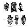 12 Sheets Half Large Temporary Tattoos Suitable for Adult Men