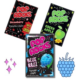 Pop Rocks: Variety Explosion Popping Candy of flavors Snack - Specification: Pop Rocks: Blue Razz