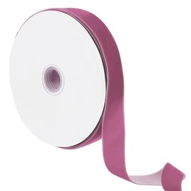 sourcing map Velvet Ribbon, 1" x 20 Yards Pink Vintage Velvet Fabric Trimming Ribbon Single Face Velvet Ribbons for Gift Wrapping Christmas Wedding Bow Decor DIY Craft