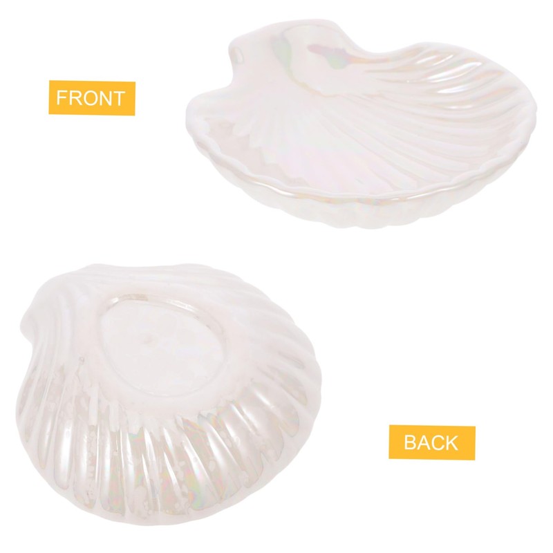 Ciieeo Ceramic Shell Shaped Jewelry Dish Trinket Holder for Rings