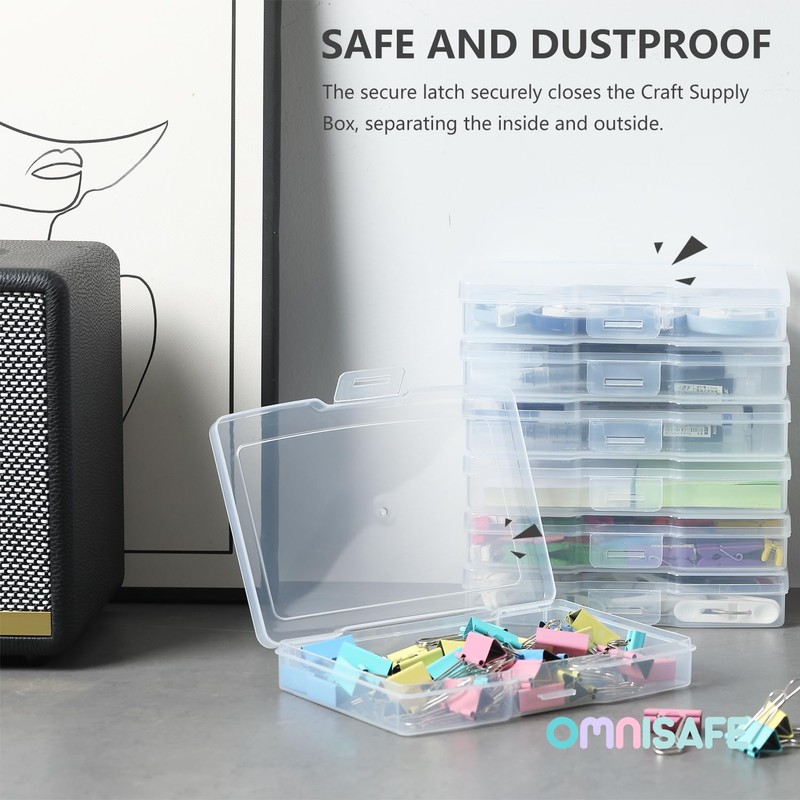 OMNISAFE 5x7 Photo Storage Cases, Plastic Craft Storage Container, Acid-Free
