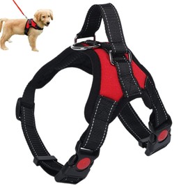 Dog Harness Mesh Breathable Comfortable Pet Vest No Pull Adjustable Soft Padded Dog Power Strap Red
