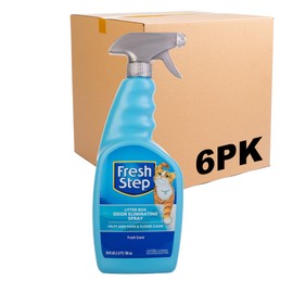 Fresh Step Cat Litter Box Odor Eliminating Spray | Cat Deodorizer Spray for Litter Box | Odor Neutralizing Cat Spray Cat Product for All Cat Litter | 24 Ounces - 6 Pack