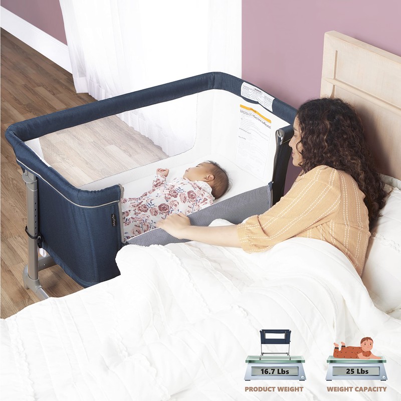 Dream On Me Waves 3-in-1 Baby Bassinet, Bedside Sleeper and