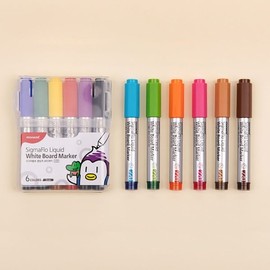 Monami Sigma Flo Fresh Ink Board Marker 220 6-Color Set / 모나미 시그마플로 생잉크 보드마카 220 6색 세트